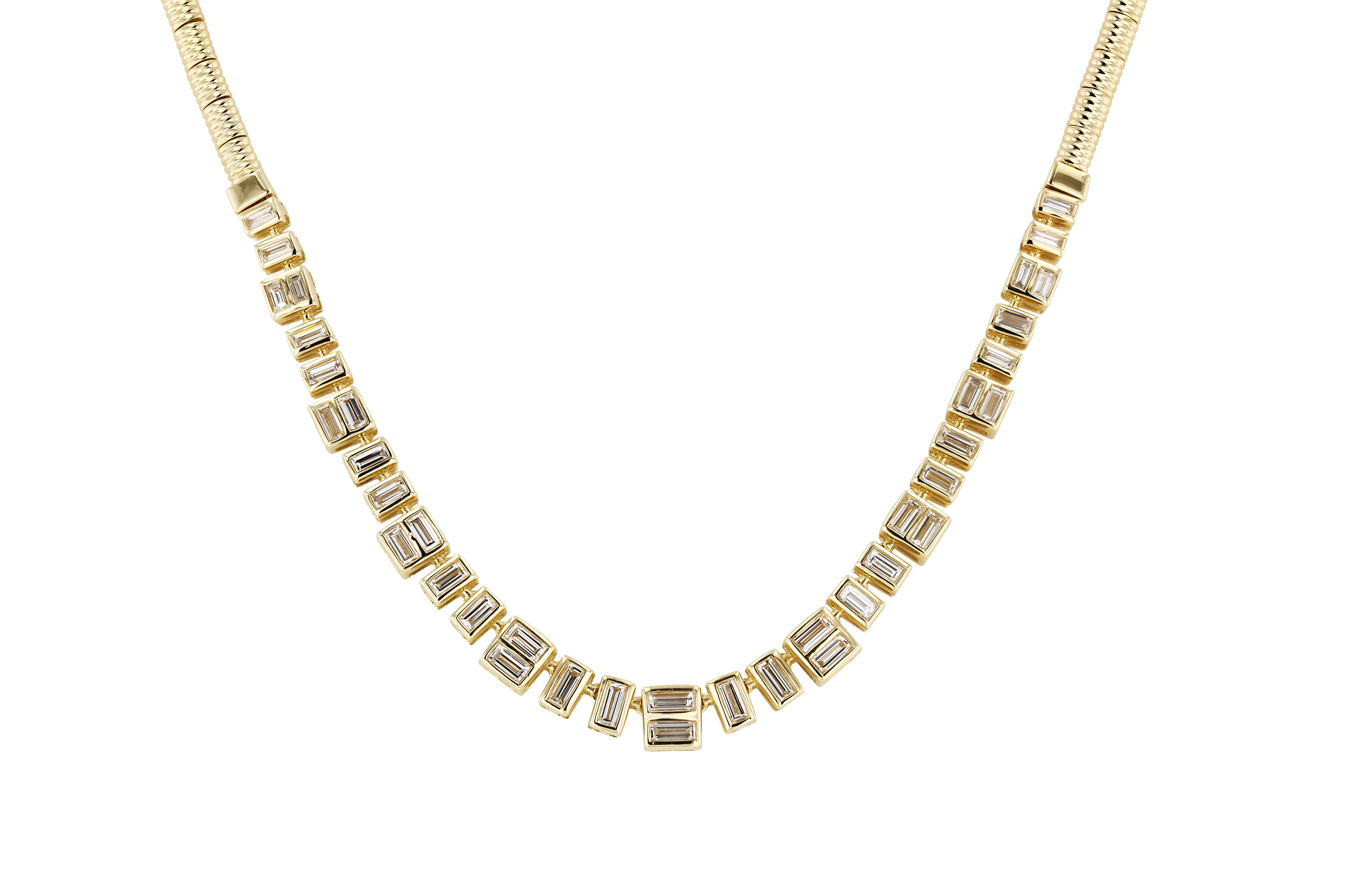 F321-02497: NECKLACE 1.80 TW BAGUETTES (17")