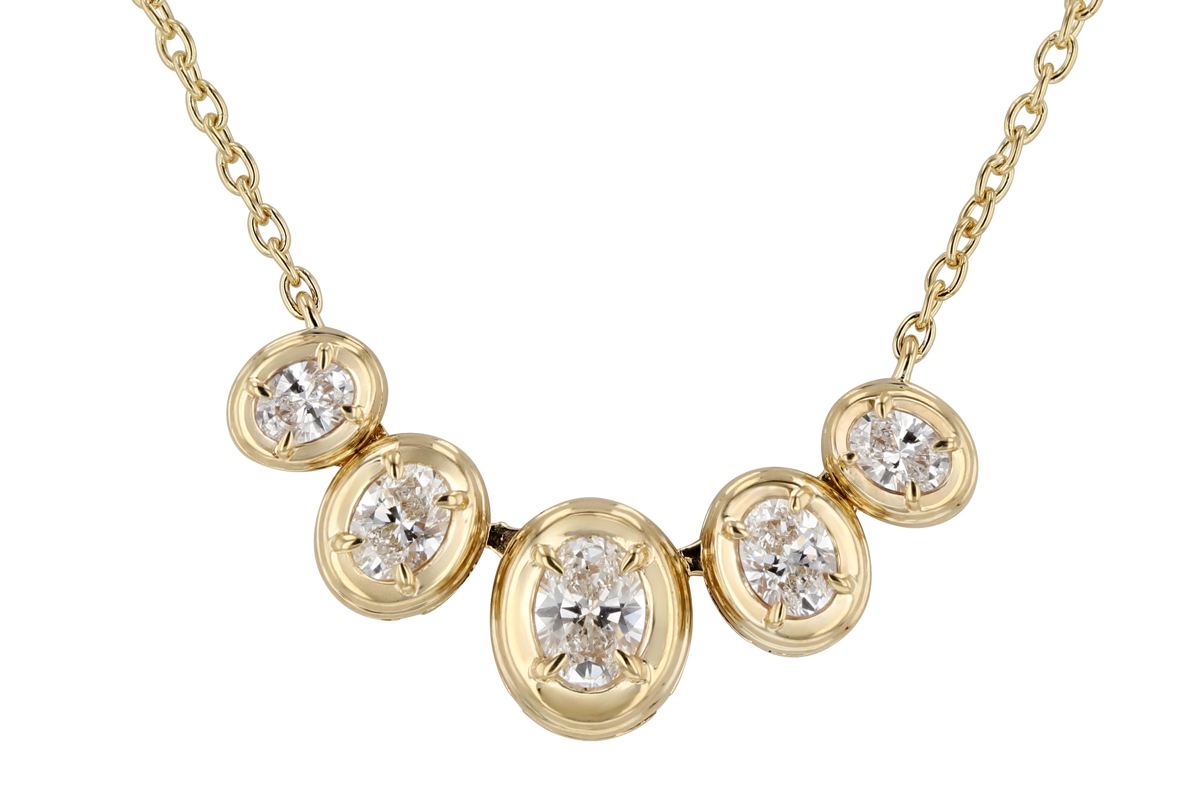 F321-02543: NECKLACE .85 TW OVAL CUT DIA (18")