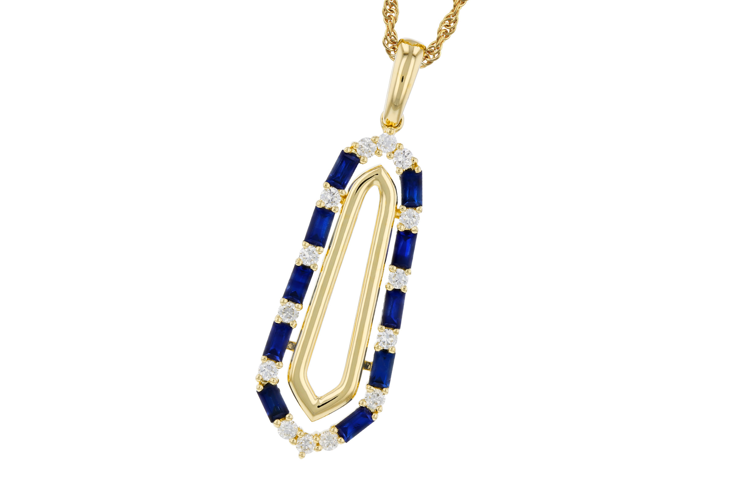 F321-03415: NECKLACE .74 TW SAPPHIRE .94 TGW
