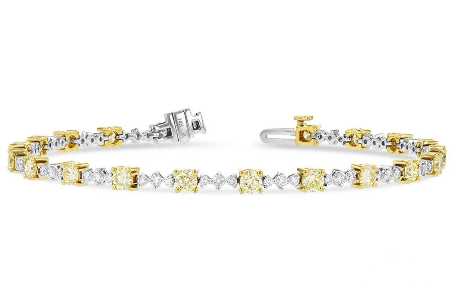 G233-78906: BRACELET 2.80 YELLOW DIA 4.01 TW
