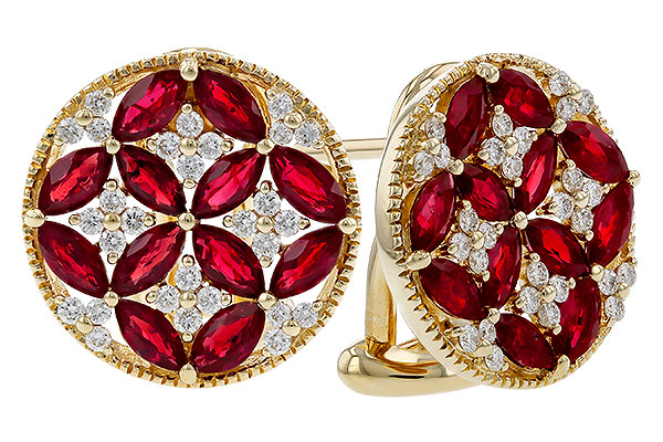 G320-10724: EARRINGS 2.07 TW RUBY 2.37 TGW
