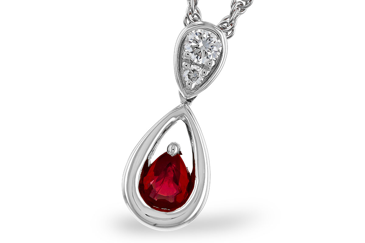 G320-12497: NECKLACE .20 RUBY .26 TGW (4x3 RUBY)