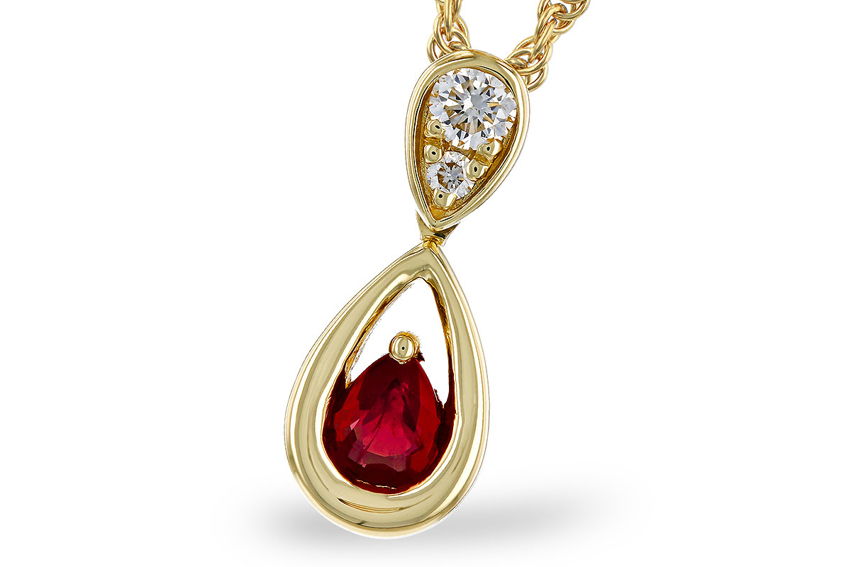 G320-12497: NECKLACE .20 RUBY .26 TGW (4x3 RUBY)