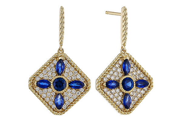 G320-14297: EARRINGS 1.03 TW SAPPHIRE 1.46 TGW