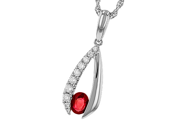 G320-14361: NECKLACE .34 RUBY .50 TGW (5x4 RUBY)