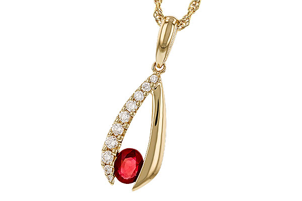 G320-14361: NECKLACE .34 RUBY .50 TGW (5x4 RUBY)