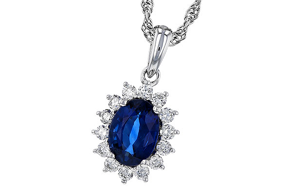 G320-17088: NECKLACE .85 SAPPHIRE 1.07 TGW (7x5MM SAPP)