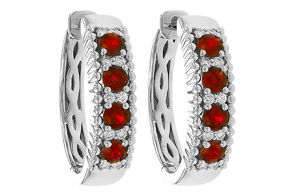 G320-17979: EARRINGS .54 TW RUBY .66 TGW