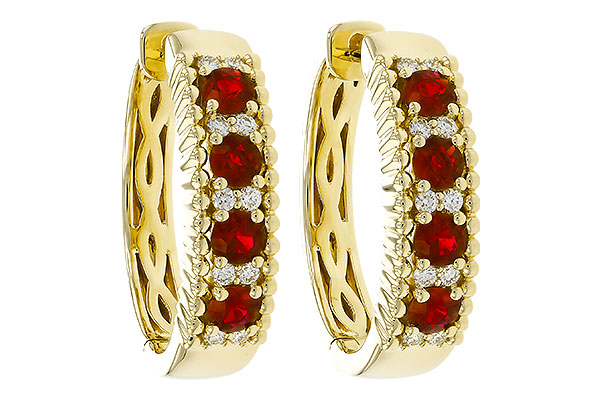 G320-17979: EARRINGS .54 TW RUBY .66 TGW