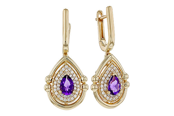 G321-00688: EARRINGS .63 TW AMETHYST .90 TGW (6x4MM AMY)