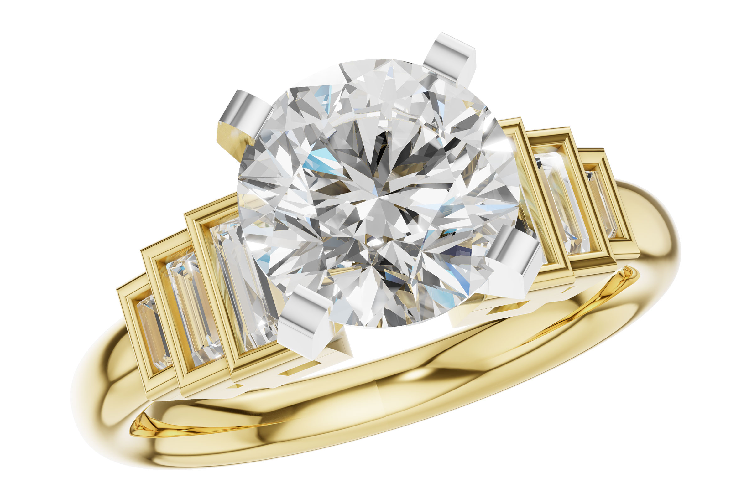 G321-01561: LDS SEMI DIA RG .26 TW BAGUETTES