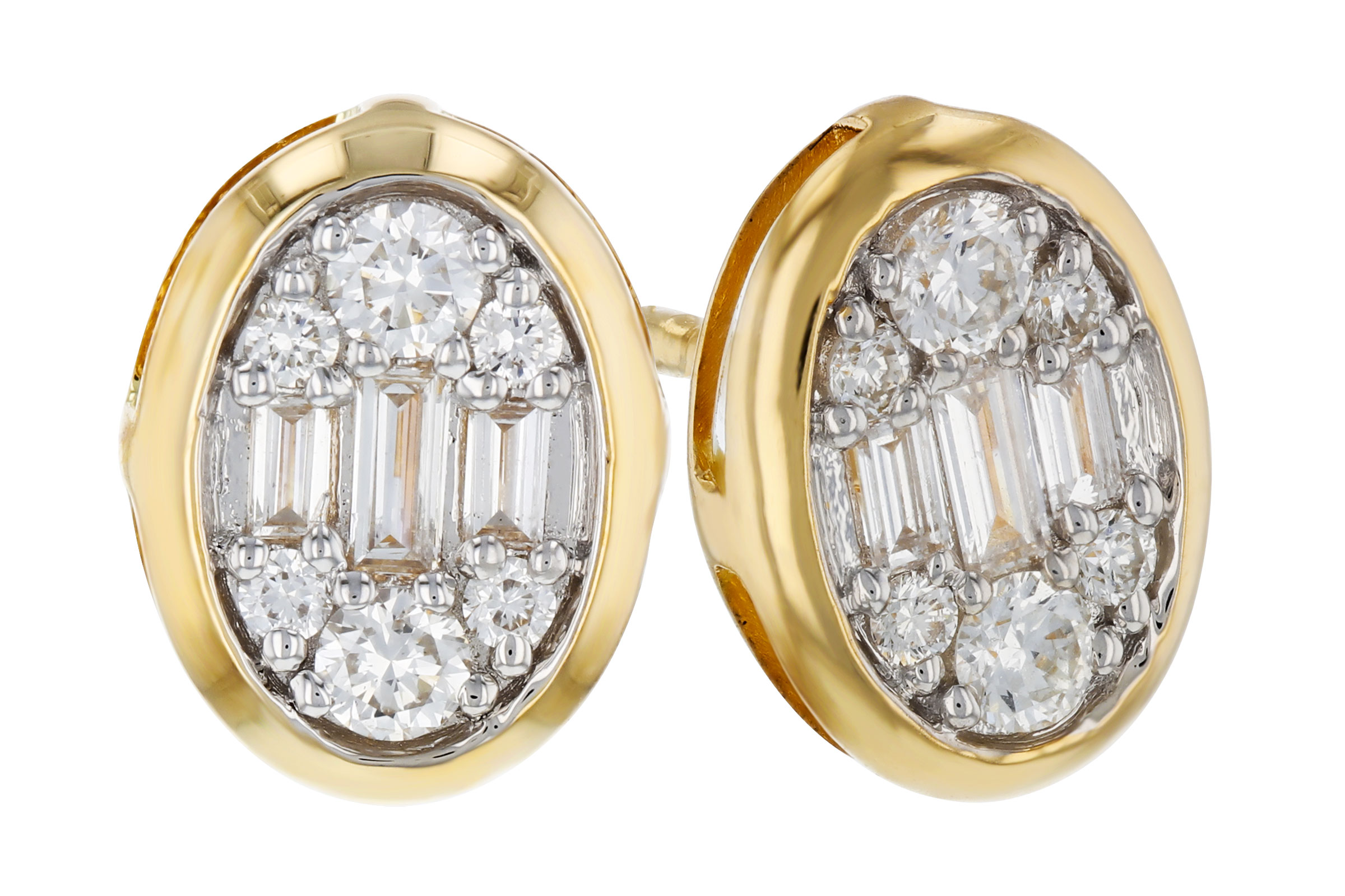 G321-02524: EARRINGS .08 TW BAGUETTE .24 TW