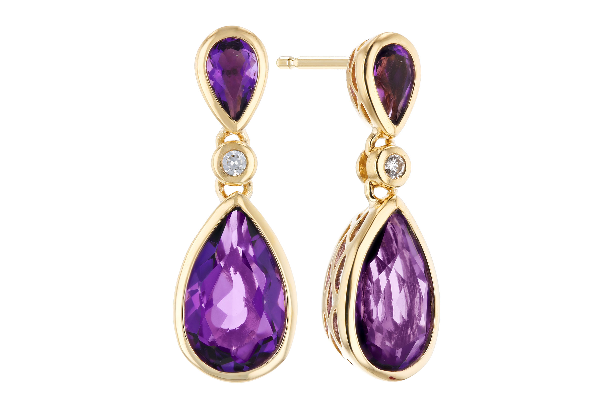 G321-03370: EARRINGS 2.80 TW AMETHYST 2.84 TGW