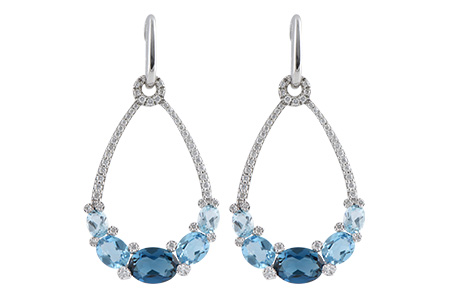 H233-76133: EARR 3.75 BLUE TOPAZ 4.17 TGW