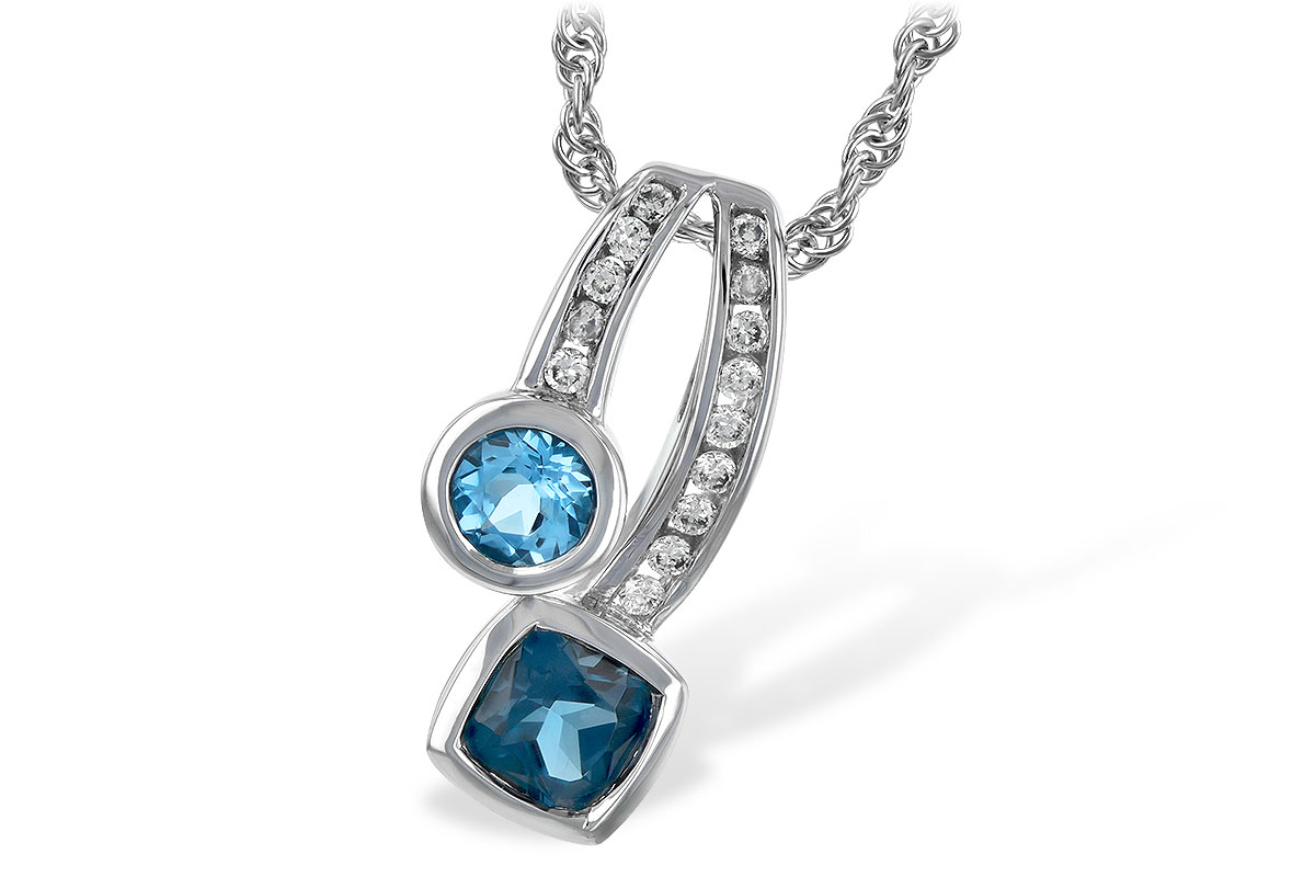 H234-72533: NECKLACE .91 TW BLUE TOPAZ 1.04 TGW