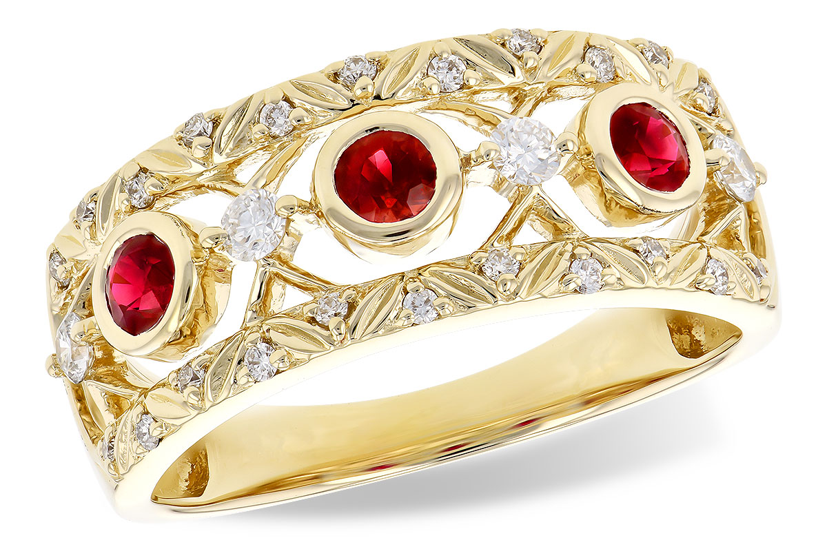 H318-34306: LDS WED RG .40 RUBY .63 TGW