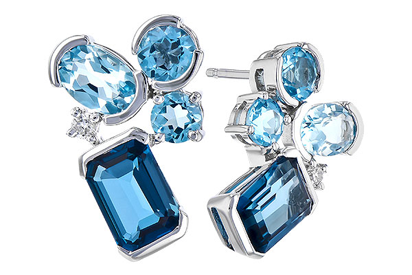 H318-34333: EARR 4.15 BLUE TOPAZ TW 4.19 TGW