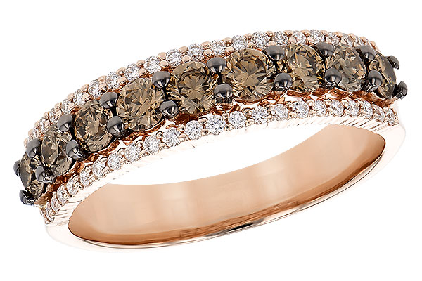 H318-35261: LDS WED RG .80 TW BROWN DIAS 1.00 TW
