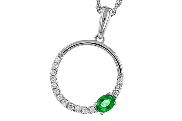 H320-12479: NECKLACE .19 EMERALD .34 TGW