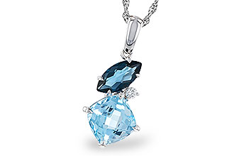 H320-13370: NECKLACE 2.37 TW BLUE TOPAZ 2.40 TGW