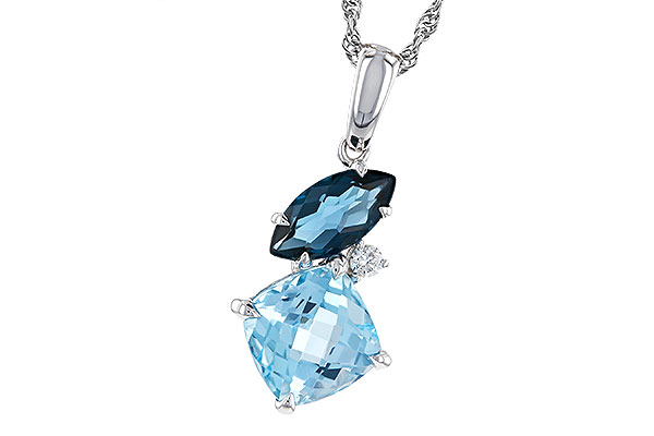 H320-13370: NECKLACE 2.37 TW BLUE TOPAZ 2.40 TGW