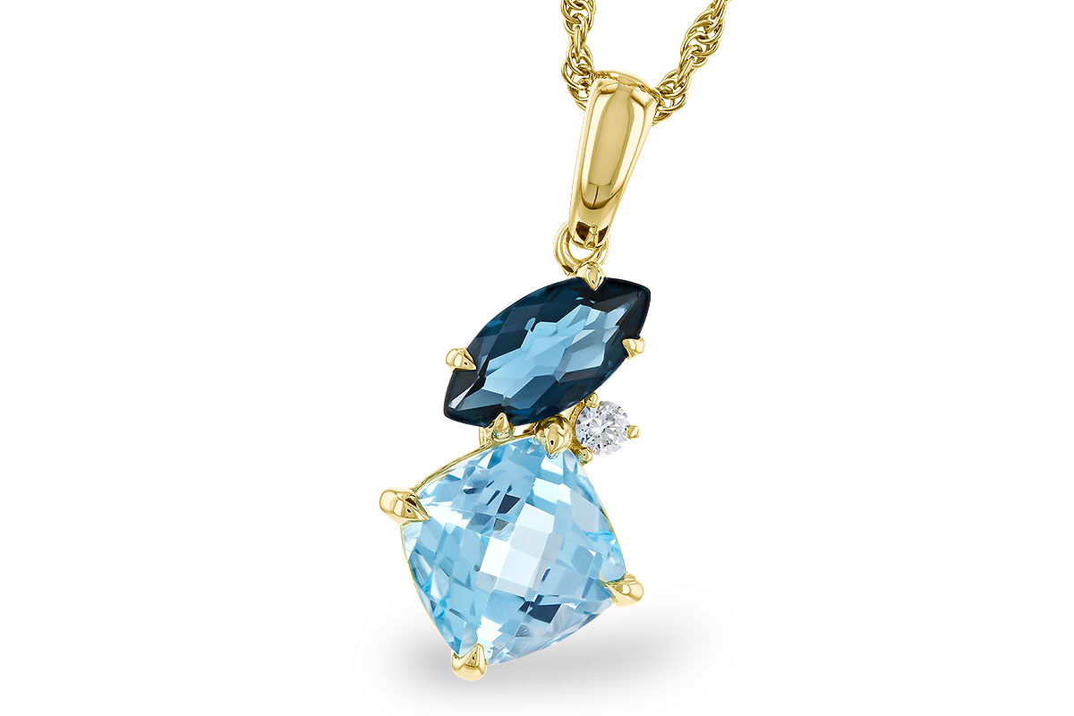 H320-13370: NECKLACE 2.37 TW BLUE TOPAZ 2.40 TGW