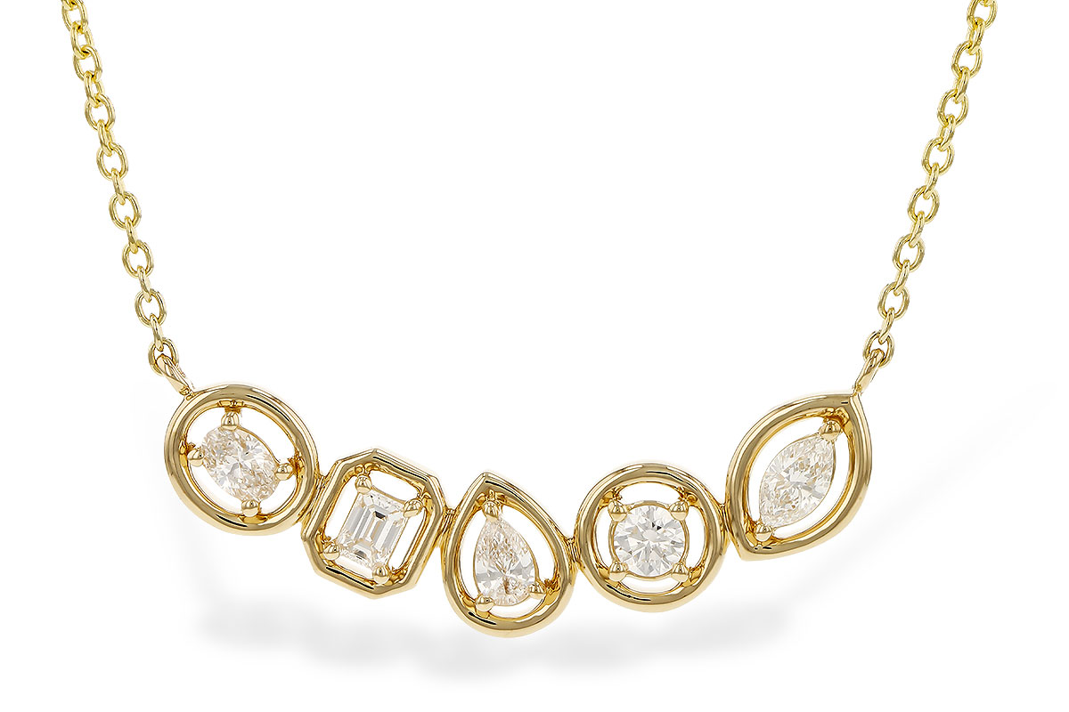 H320-16106: NECKLACE .50 TW FANCY CUT DIAS (18")