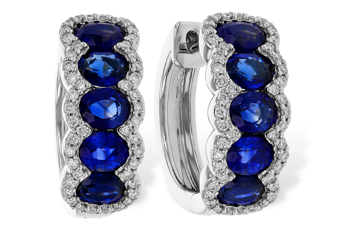H320-17006: EARRINGS 2.32 TW SAPPHIRE 2.57 TGW
