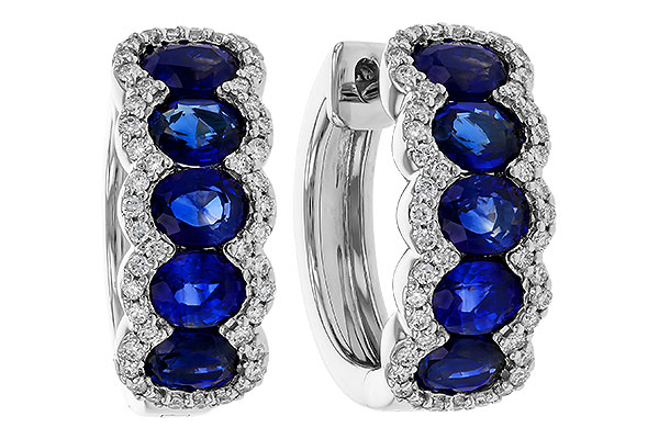 H320-17006: EARRINGS 2.32 TW SAPPHIRE 2.57 TGW