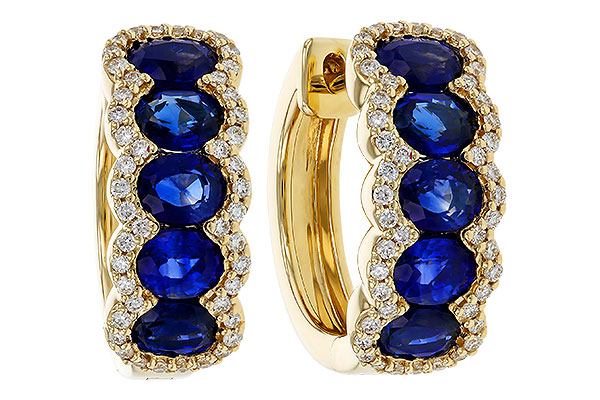 H320-17006: EARRINGS 2.32 TW SAPPHIRE 2.57 TGW