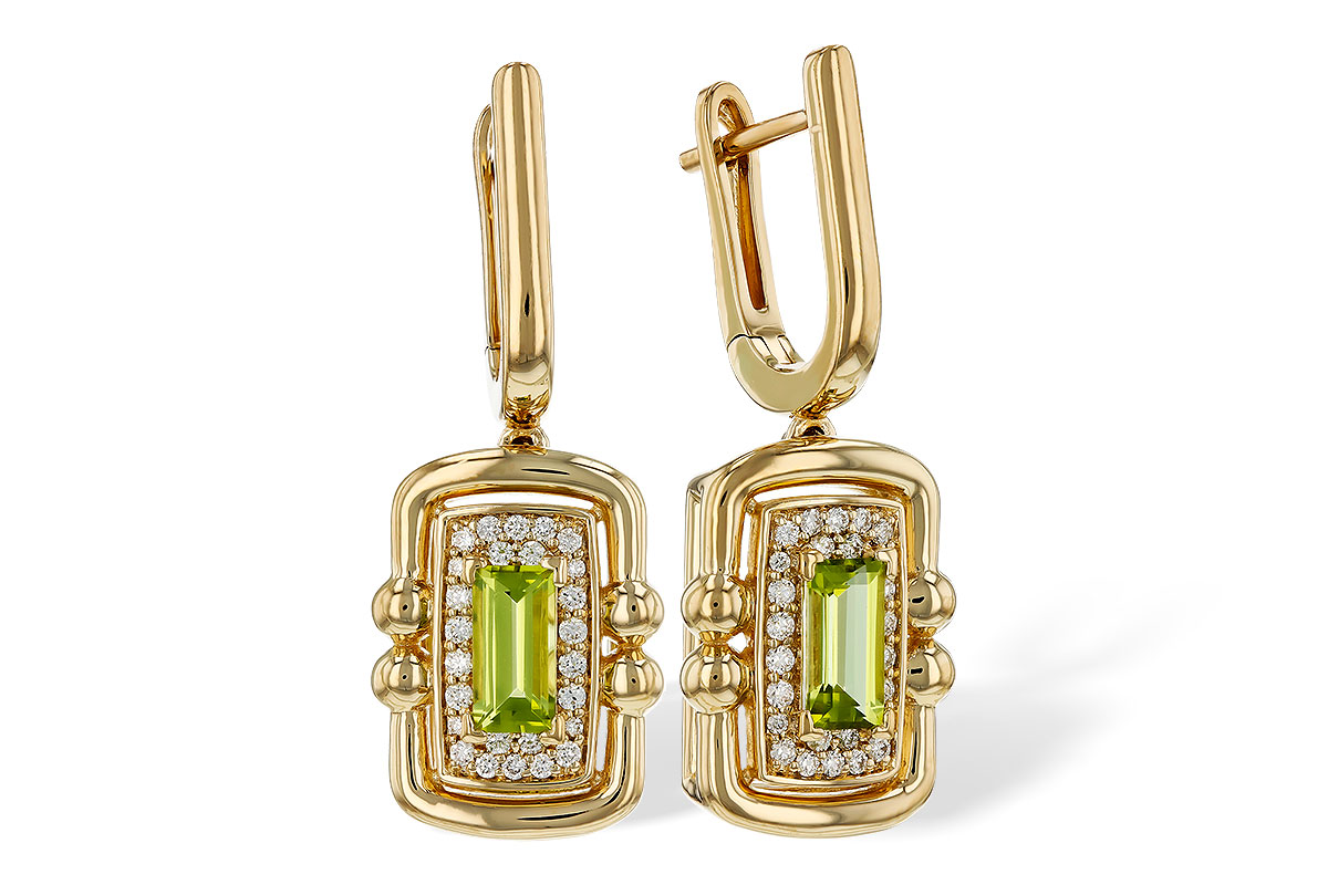 H321-00688: EARRINGS .71 TW PERIDOT .88 TGW (6x3MM PER)