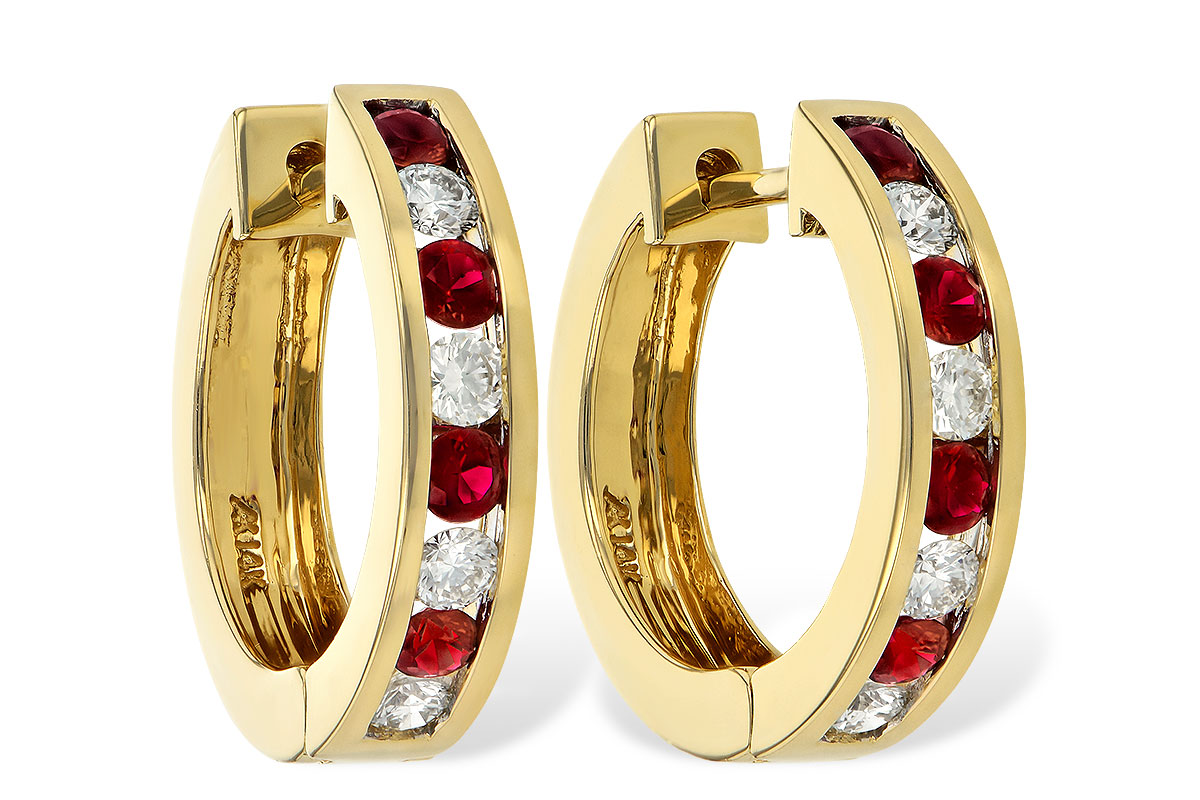 K046-48824: EARRINGS .59 RUBY 1.02 TGW