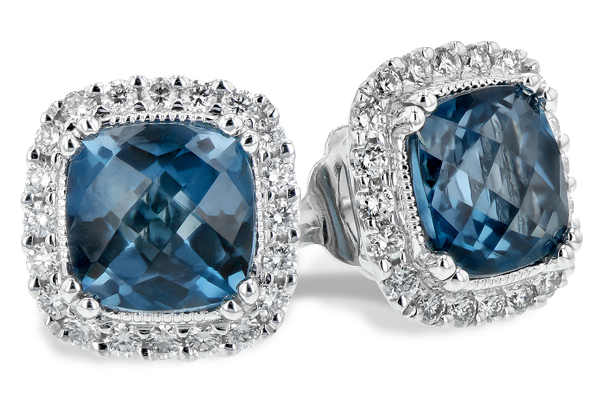 K234-65206: EARR 2.14 LONDON BLUE TOPAZ 2.40 TGW (6MM LBT)