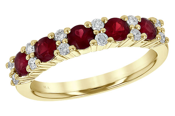 K235-56179: LDS WED RG .88 RUBY 1.12 TGW