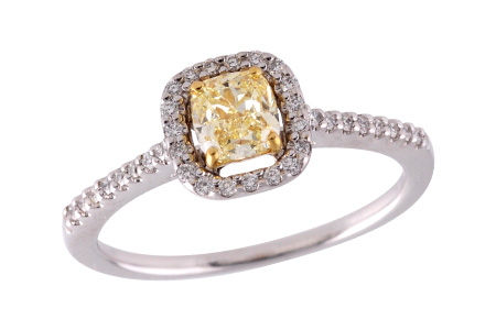 K318-27942: LDR .77 FANCY LGT YELL DIA .95 TW (GIA1279297180)