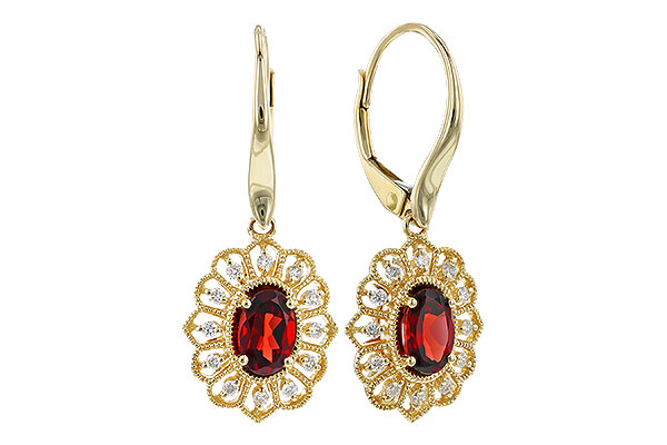 K319-21633: EARR 1.08 TW GARNET 1.24 TGW (6x4MM GAR)