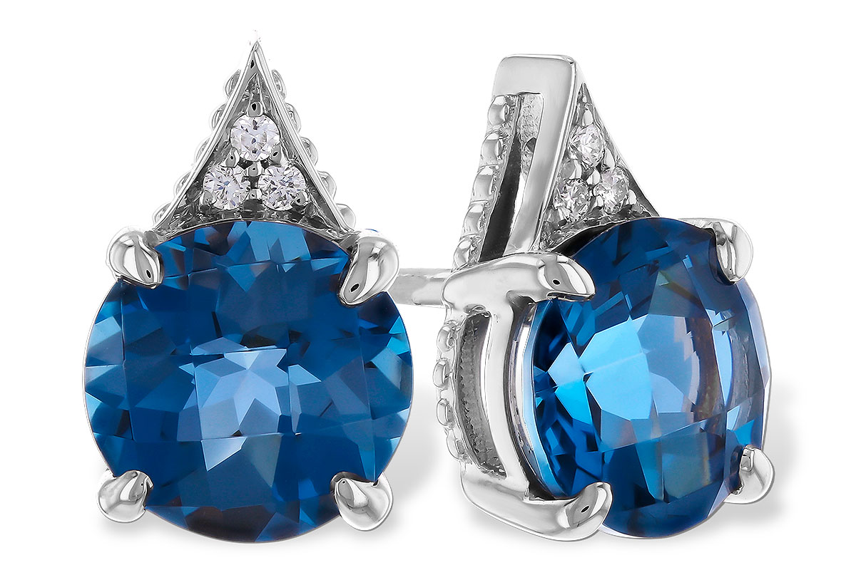 K319-23397: EARR 1.88 TW LONDON BLUE TOPAZ 1.90 TGW (6MM RD)