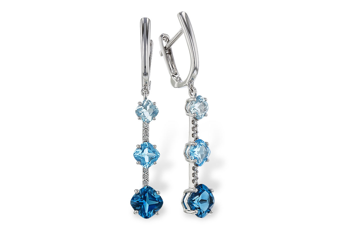 K320-10706: EARRINGS 2.41 TW BLUE TOPAZ 2.45 TGW