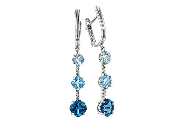 K320-10706: EARRINGS 2.41 TW BLUE TOPAZ 2.45 TGW
