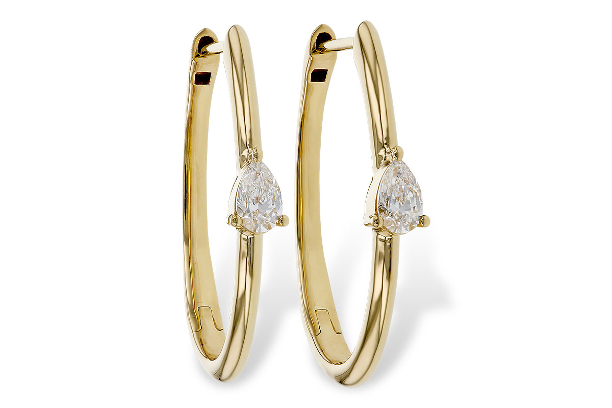 K320-11588: EARRINGS .45 TW PEAR DIAMONDS
