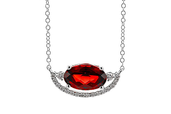K320-11606: NECKLACE 1.94 GARNET 2.08 TGW (10x6MM GAR / 18")