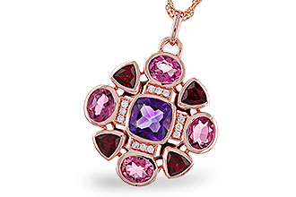 K320-12461: NECKLACE 2.76 SEMI-PREC (AM,GT,PT) 2.82 TGW