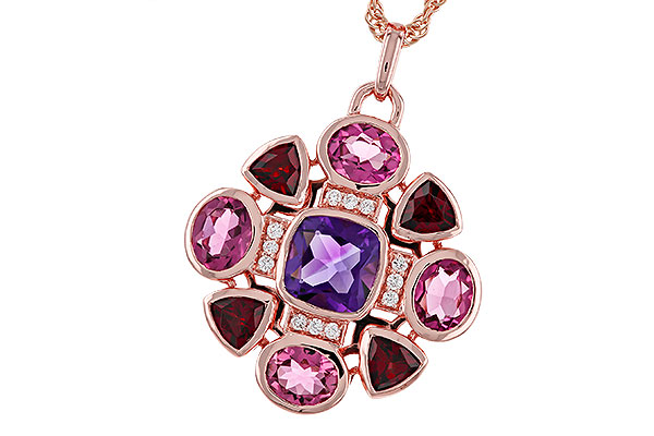 K320-12461: NECKLACE 2.76 SEMI-PREC (AM,GT,PT) 2.82 TGW