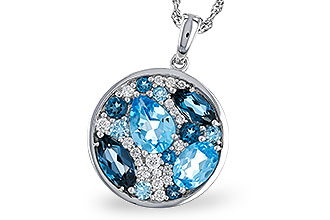 K320-13397: NECKLACE 2.31 TW BLUE TOPAZ 2.48 TGW