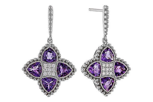 K320-14279: EARRINGS 1.41 AMETHYST 1.50 TGW