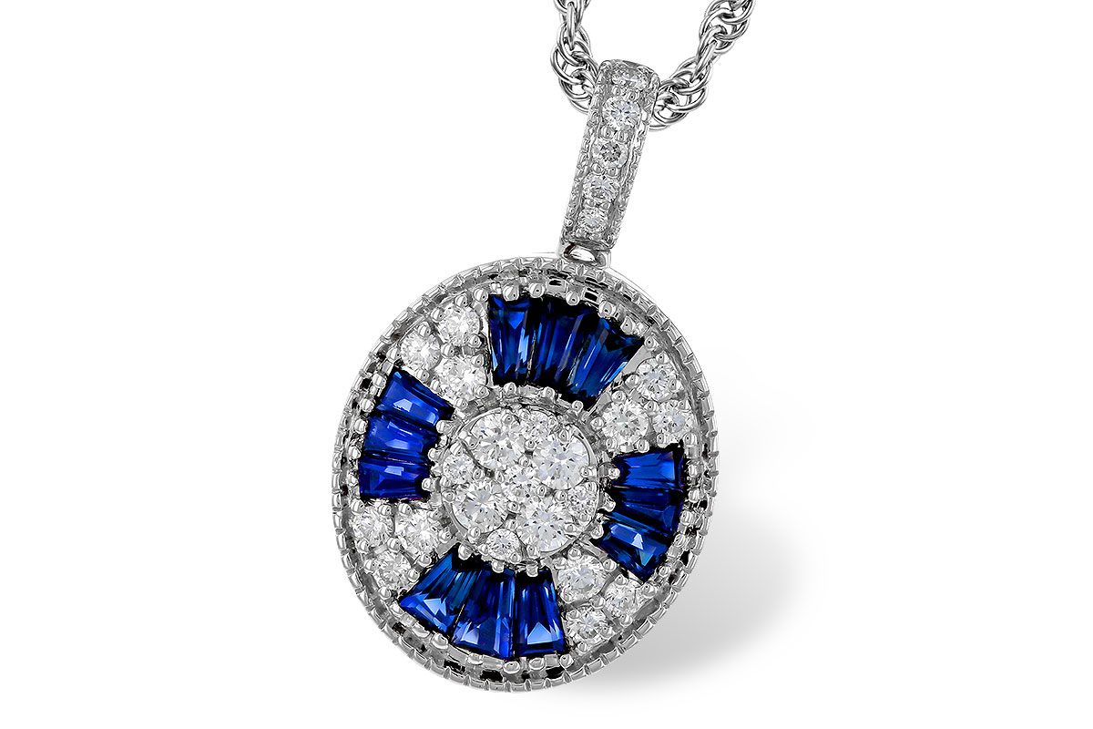 K320-16170: NECKLACE .56 TW SAPPHIRE .80 TGW
