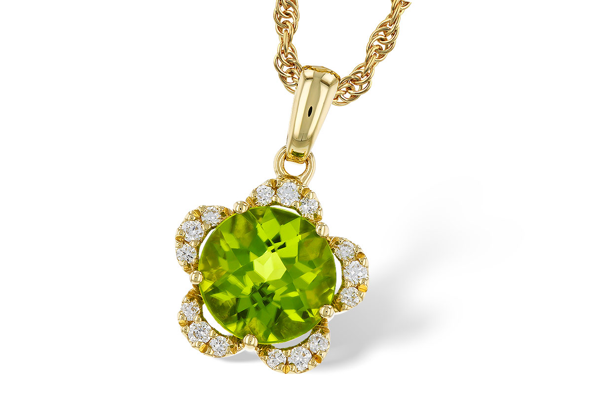 K320-17924: NECKLACE 2.16 PERIDOT 2.28 TGW (8MM RD)