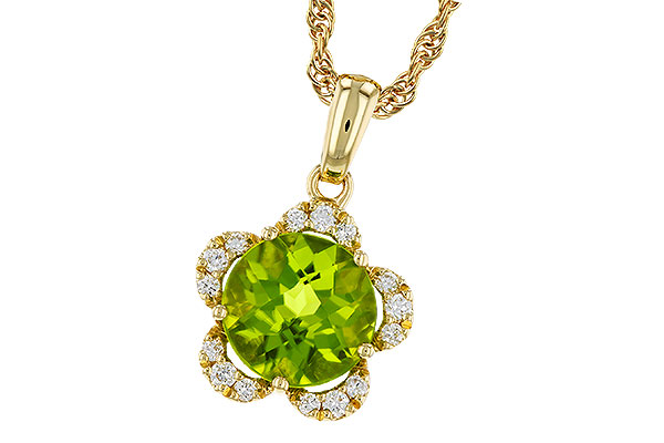 K320-17924: NECKLACE 2.16 PERIDOT 2.28 TGW (8MM RD)