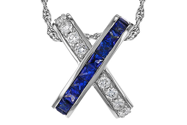 K320-17942: NECKLACE .60 TW SAPPHIRE .77 TGW