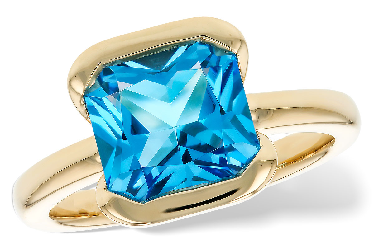K321-00670: LDS RG 3.50 CT BLUE TOPAZ (9MM BT)